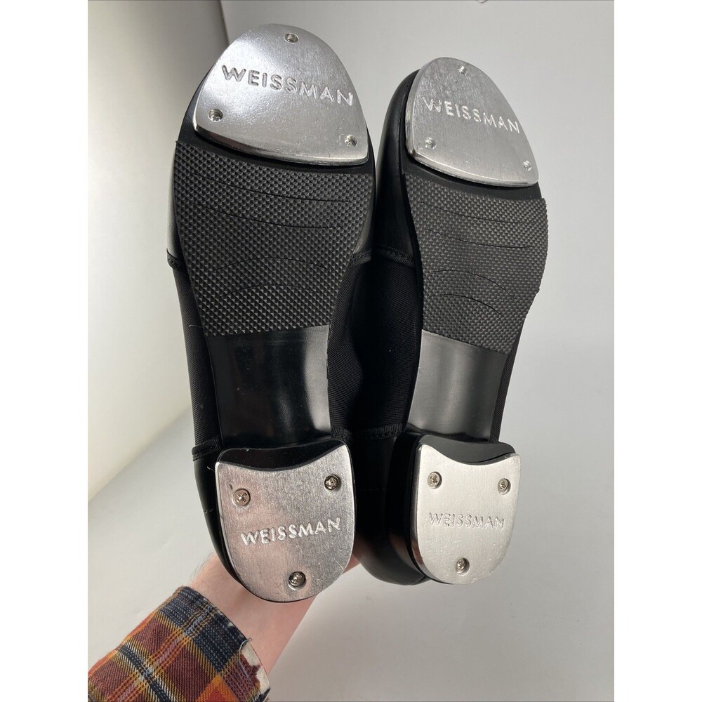 Weissman Black Slip-on Tap Dance Shoe black Size 7.5AM Style W1500 - Picture 7 of 9